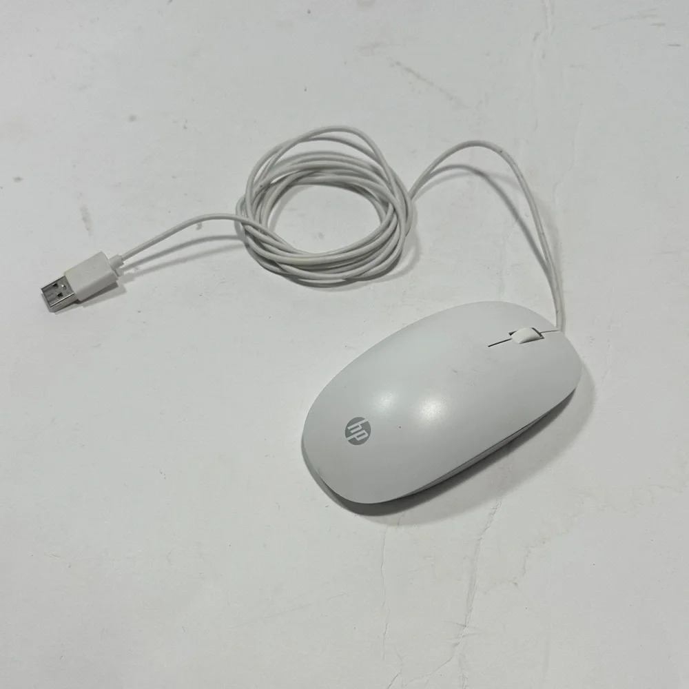 HP Sleek White USB Mouse